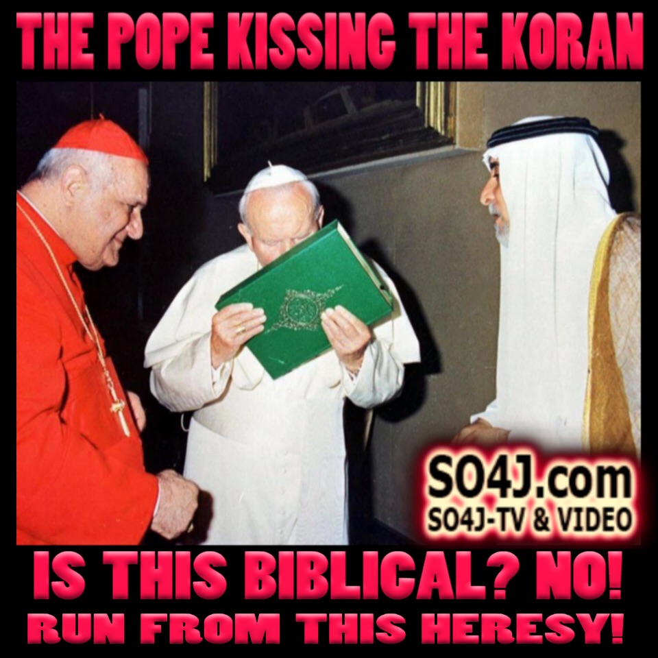 The Pope Kissing the Muslim Koran in 1999 - Catholic Heresy